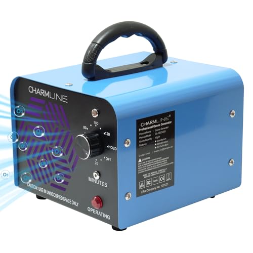 Ozongenerator 40000mg/h, Zur Beseitigung von Gerüchen in Zimmern,Autos,Tierbereichen und Kellern, Ozongerät Wohnung, Maximale Geruchsneutralisierer bis zu 300㎡, Blau