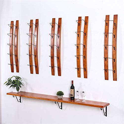 Range-bouteilles bois mural de prestige avec support verres fins - 5