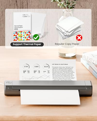Image of Phomemo M08F Pro Portable Printers Wireless Travel, [Upgrade] Portable Thermal Printers Support 8.5 inch X 11 inch US Letter, Inkless Bluetooth Printer Compatible with iOS, Android, PC, Printer with Case