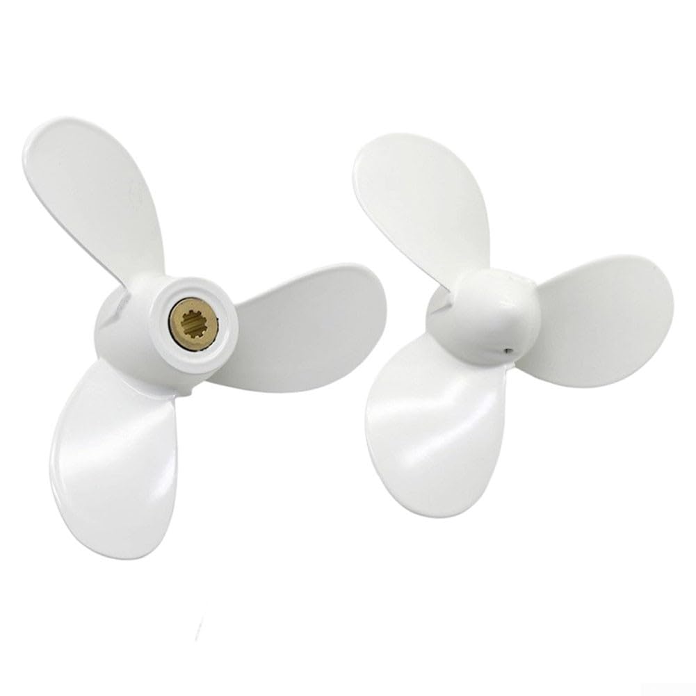 Hélice fueraborda 6L5-45952-00-EL 7-1/4x5-1/2 pulgadas para motores HP compatible con 2A 3A 3A F2.5A Aleación de Aluminio Blanco Pieza de Repuesto
