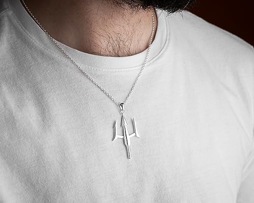 925 Sterling Silver Poseidon Trident Pendant Necklace – Greek God Jewelry for Men and Women – Mythology Inspired Trident Necklace, Ocean Symbol Gift3