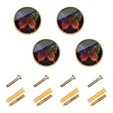 voucong Pomelli e tiranti per porta dell'armadio del 4 luglio a forma di farfalla Mariposas, 32 mm, con viti, decorazione da parete per camera da letto, confezione da 4