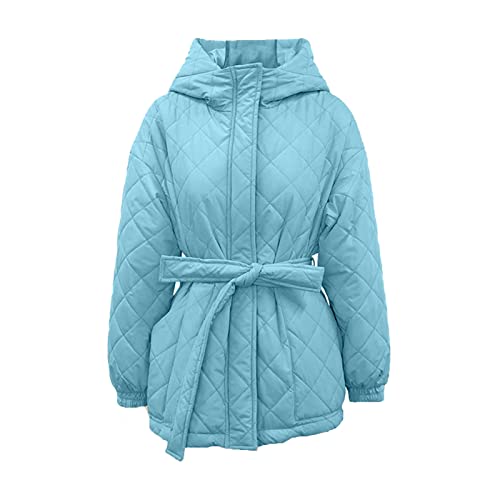 Veste à capuche à losanges pour femme : le manteau d'hiver en coton contre le vent et le froid