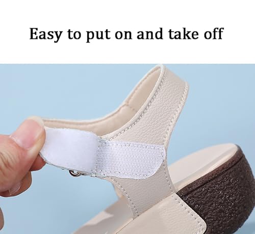 Women's Leather Wedge Sandals with Hook-Ring, Ankle Strap Walking Sandal, Summer Casual Sandals4