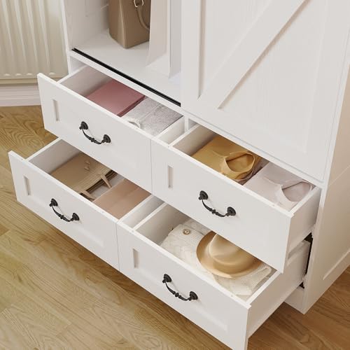 image for IRONCK Armoire Wardrobe Closet with 4 Drawers,71