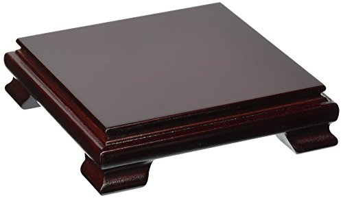 Oriental Furniture Rosewood Square Base Stand - 5 In. #TOP4