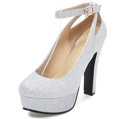 Mary Janes femme talon bloc avec plateforme pour briller en soirée