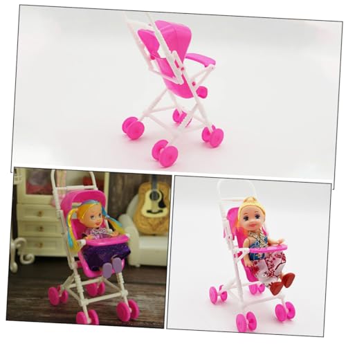 CVUTOVO 2 Stück Puppenwagen Leichter Puppenbuggy für Hand Augen Koordination für Rollenspiele und Puppenhäuser – Bild 6