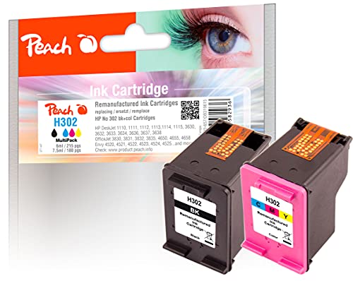 Peach Multi Pack Compatible with HP No. 302, F6U66A, F6U65A