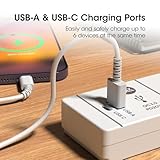 SLx Extension Lead 1m 4 Way Gang Surge Protected Power Strip with USB A & USB C PD20W fast Charging Port LED Indicator 3 Pin Sockets Wall Mountable Extension Cord for Home, Office or Garage White - Image 2