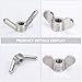 Ipetboom 24pcs Stainless Metal Flanged Nut Assortment Kit M4 M5 M6 M8 Butterfly Handle Nuts for Machine Hardware DIY Tools Industrial Fasteners