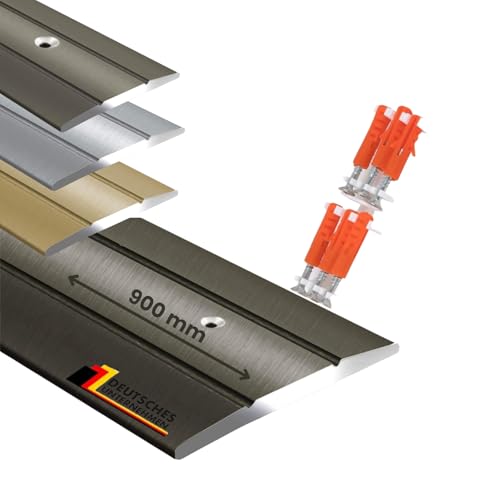 KARAT Profilé de transition pré-percé bronze 900 mm en aluminium I Longueur 1 m, largeur 36 mm I Rail de transition en aluminium anodisé, barre de transition pré-percée, bande de recouvrement