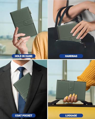 Image of FEDUS Premium Passport Holder for Men, Passport Holder for Women Passport Cover Case Wallet with Card Holder, RFID Protected Travel Accessories Organiser, Faux Leather
