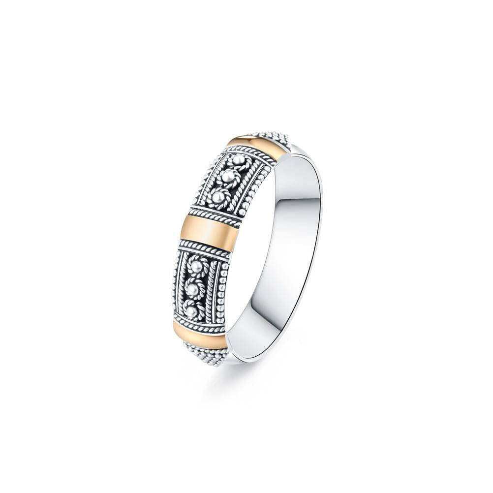 Bague rétro argent 925 thaï torsadé : cadeau idéal pour amoureux
