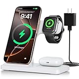2025 Traveling Portable Wireless Fast Charger for Apple & Android Charging Station 3 in 1 Charging for iPhone17 16 15 14 13 12 11,Apple Watch & Air pods 4 3 2 Pro,Samsung Galaxy-Gifts for Family