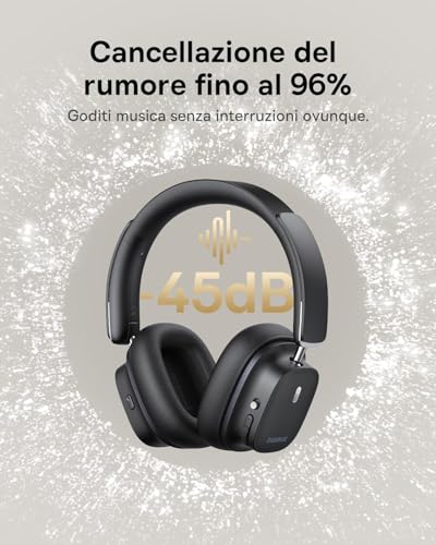 Cuffie Cancellazione Rumore Attiva con Audio Spaziale, Cuffie Bluetooth Over Ear Con Suono LDAC Hi-Res, 65 ore di autonomia, Bassi Profondi, Modalità Trasparenza, EQ Personalizzata Tramite App - Cuffia gaming - Immagine 3
