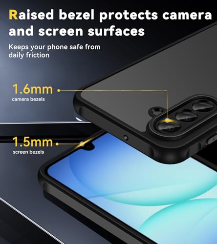 Image of ivoler 3-in-1 Case for Samsung Galaxy A17 5G with 2 Pack Tempered Glass Screen Protector, [Military Grade Protection] Matte Thin Slim Phone Bumper Cover Hard Back [Anti-Scratch]- Black