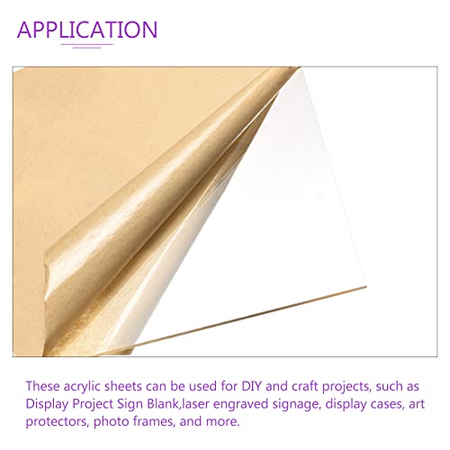 Image of DMiotech 2pcs 12 inch x 12 inch 3mm Thick Plastic Acrylic Board Acrylic Sheet PMMA Acrylic Board for Craft DIY Display Project Sign Blank White Clear