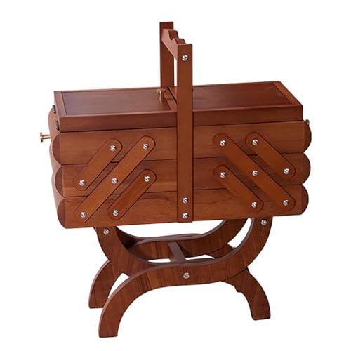 WZFPXIGWE Wooden Jewelry Cabinet, Large 3-Tier Makeup Cabinet, with Handle and Bracket Legs, Jewelry Armoire for Storage Jewelry