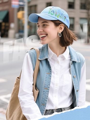 Image of Biggun Trendy Embroidered Baseball Cap for Girls Women Men - Adjustable Soft Breathable Hats for Casual Wear