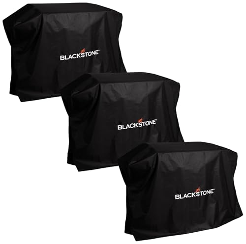 Image of BLACKSTONE 5482 Griddle Cover Fits 36 inches Cooking Station with Hood Weather Resistant, Heavy Duty 600D Polyester Flat Top Gas Grill Cover with Cinch Straps 36 inch Black (Pack of 3)