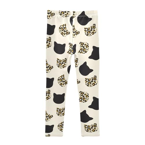 Leopard Cat Girls Leggings,Workout Leggings for Girls Toddler Athletic Legging Size for 3-10T2