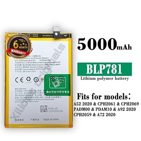 Image of BLP781 Battery for Oppo A52,A72 CPH2061, CPH2067 Battery with 6 Month Warranty**** (R74)