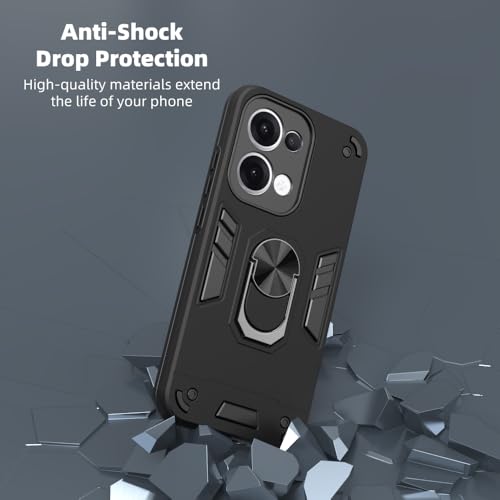 Image of NDCOM for Oppo Reno 13 Back Cover | Protective Oppo Reno 13 5G Back Cover | Sleek Oppo Reno 13 Cover for Enhanced Grip and Style | Ring Holder Case