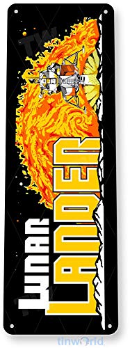 Tinworld Tin Sign Lunar Lander Arcade Shop Game Room Marquee Metal Sign Decor Retro Console A481