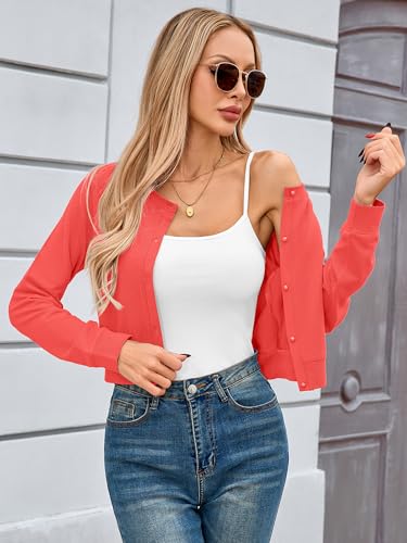 Image of Heymoments Women's Thin Shrugs Long Sleeve Lightweight Cropped Tops Open Front Cardigan for Dress S-2XL