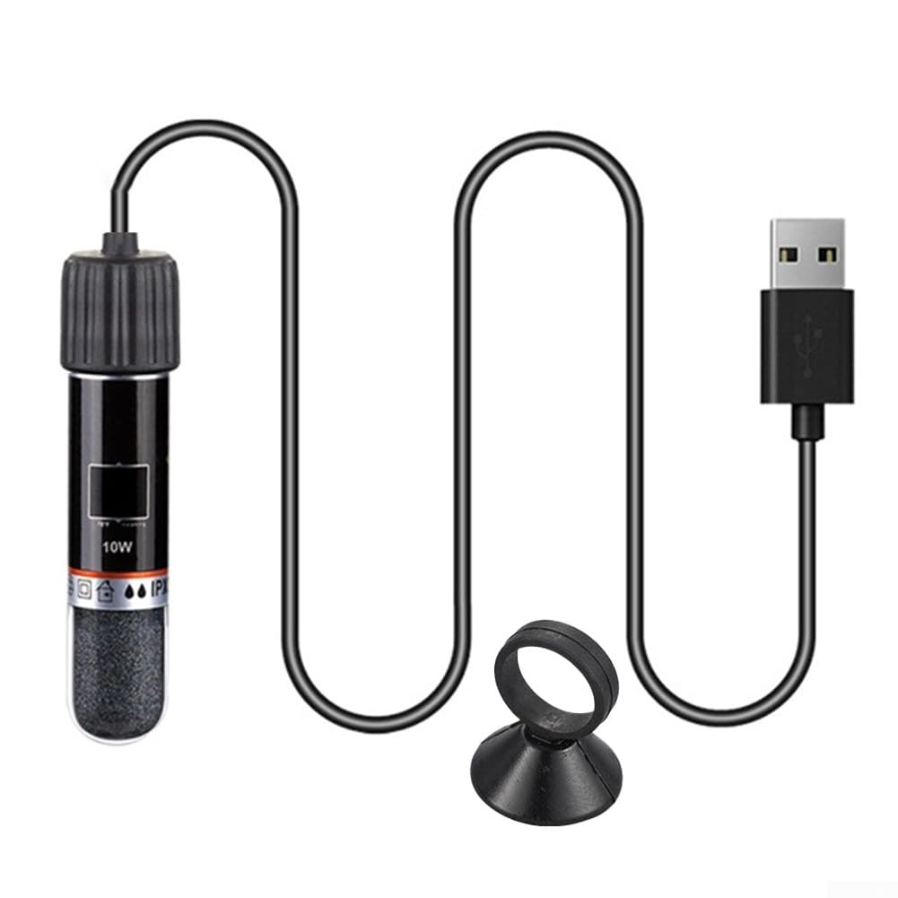 Fish Tank Heater, 8.5cm Automatic Constant Temperature 26° USB Small Thermostat Built-in Intelligent Chip Controls For Aquarium Power