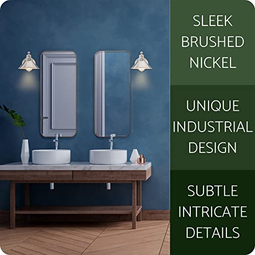 Kira Home Welton 8.5" Modern Industrial Wall Sconce, Brushed Nickel Finish #TOP3