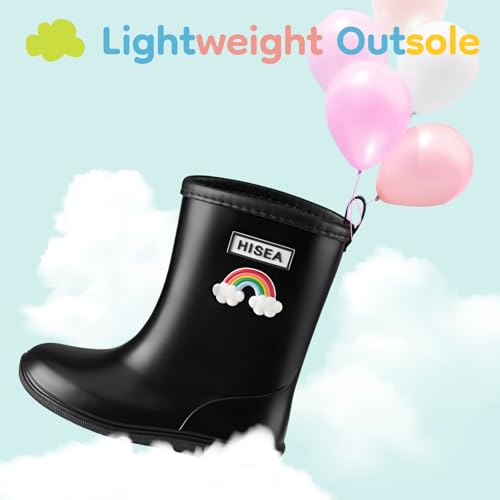 HISEA Toddler Rain Boots Waterproof, Baby Kids Short Rubber Rain Shoes Lightweight for Boys Girls3