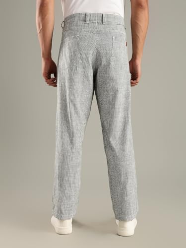 Image of Thomas Scott Men's | Stripes Printed | Premium Linen Blend | Slim Fit | Casual | Chinos | Trouser for Mens