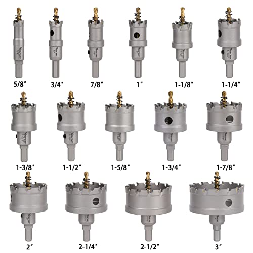 Vearter 15PCS Carbide Hole Saw Kit