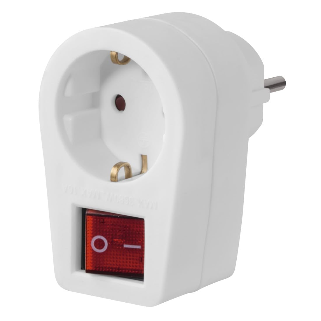 Hama Steckdosenadapter (Schutzkontakt Stecker, Steckdosenadapter mit Schalter, Steckdosenadapter 1 Fach, Adapter, 2-poliger Schalter, EIN-/Aus-Schalter, Schutzkontaktsteckdose, Stromsparen) weiß
