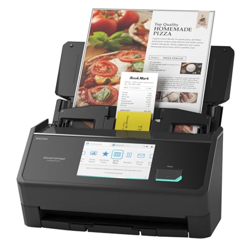 ScanSnap iX2500 Wireless or USB High-Speed Cloud Enabled Document, Photo & Receipt Scanner with Large 5' Touchscreen and 100 Page Auto Document Feeder for Mac or PC, Black