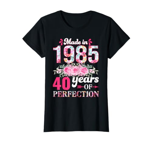 Vintage 1985 40 Años Cumpleaños Mujer Regalo Made in 1985 Camiseta