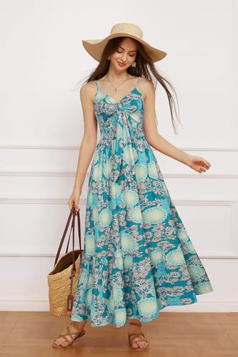 Image of GRACE KARIN Womens Summer Floral Maxi Dresses 2026 Long Flowy Boho Dress Beach Vacation Sundresses Casual Clothes with Pocket