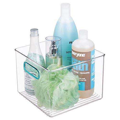 mDesign Plastic Storage Bin with Handles for Organizing Hand Soaps, Body Wash, Shampoos
