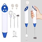 WRalwaysLX 3in1 Milk Frother Handheld Foam Maker USB Rechargeable Coffee Frother ,3pcs Stainless...