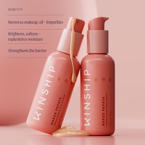 Kinship K0001 Naked Papaya Gentle Enzyme Milky Cleanser - Jojoba Oil Facial Cleanser - Non-Foaming Cream Face Wash + Vitamin E - Eye & Face Makeup Remover thumb #1