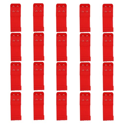 CIMAXIC Extensores de Sujetador para Mujer 20 Piezas, Elásticos y Cómodos 2 Ganchos y 2 Hileras, Material Poliéster Rojo para Mayor Ajuste y Confort