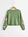 COZYEASE Girls' Cardigan Sweater Long Sleeve V Neck Button Down Cute Knit Cardigan Fall Preppy Clothes Green Patterned 8Y