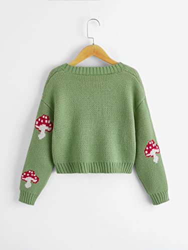 COZYEASE Girls' Cardigan Sweater Long Sleeve V Neck Button Down Cute Knit Cardigan Fall Preppy Clothes2