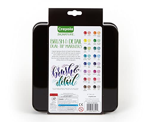 Image of Crayola Brush & Detail Dual Tip Marker Set, 16 Markers, 32 Colors, Adult Coloring Markers, Gifts for Teens & Adults
