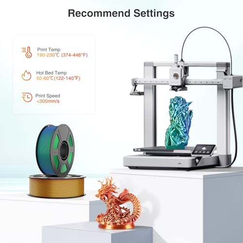 Image of Dual Color Silk PLA Filament 1.75mm 3D Printer Filament Bundle, 2kg Spool (4.4lbs), Dimensional Accuracy + /- 0.03 mm, Fit Most FDM 3D Printers (Gold Red + Blue Green)