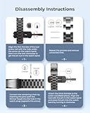 SUNDAREE One Click Strap Compatible with Samsung Galaxy Watch 7/Watch 6 Classic 47MM/5 Pro/FE,No Gap Men Woman Stainless Steel Metal Band for Galaxy 7/6/5/4 44MM 40MM 46MM 43MM 42MM 45MM LTE,Black - Image 7