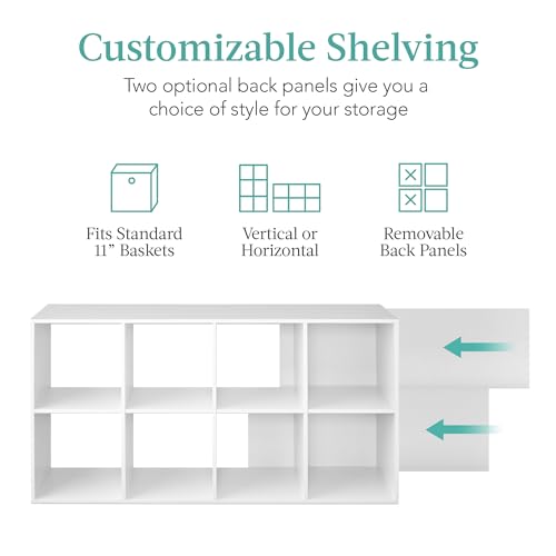 Best-Choice-Products-8-Cube-Storage-Organizer-11in-Shelf-Opening-Bookcase-Display-Shelf-Customizable-w-3-Removable-Back-Panels--White