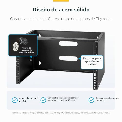 Rack de red de marco abierto 6U que optimiza el espacio de servidores y paneles 3